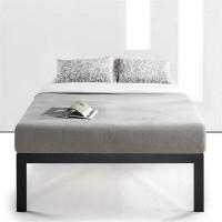 Latitude Run® Full Size 18 Inch Easy Assemble Metal Platform Bed Frame Wooden Slats