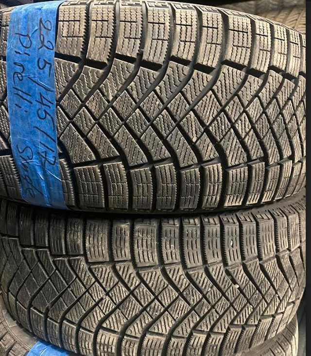 USED PAIR OF PIRELLI WINTERS 225/45R17 95% TREAD WITH INSTALL. in Auto Body Parts in City of Toronto