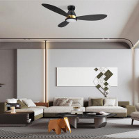 CARRO 52" LED Smart Flush Mount Ceiling Fan with Remote Control and Light Kit Included