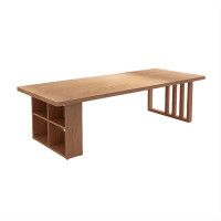 Hokku Designs 62.99" Burlywood Rectangular Solid Wood Desk