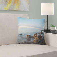 Made in Canada - East Urban Home Seascape Cape Breton Beach Nova Scotia Canada Pillow