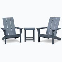 Dovecove Outdoor Adirondack Chair Set Of 2 And Table Set,HDPE All-Weather Fire Pit Chair,  Ergonomic Design Patio Lawn C