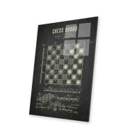 17 Stories J.F. Truskoski Chess Board Patent Sketch (Charcoal) Print On Acrylic Glass