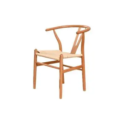 George Oliver Natural Solid Wood Design Backrest Chair With Canvas Seat For Dining Room And Kitchen