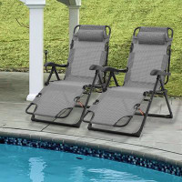 MoNiBloom Outdoor Bench Chaies Folding Reclining Lounge Chair with Pillow