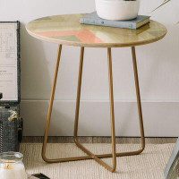 The Twillery Co. Dore Abolina Matcha Chevron Round End Table