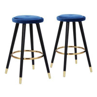 Mercer41 Counter Stool with Wood Legs, Set of 2
