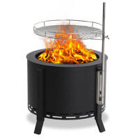 Arlmont & Co. Sarely 16.34'' H x 19.49'' W Iron Wood Burning Outdoor Fire Pit