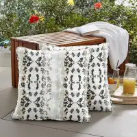 Bungalow Rose Shantail Outdoor/Indoor Corded Square Pillow Set Of Two