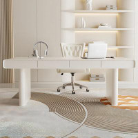 Hokku Designs 70.87" White Rectangular Piano baking paint Manufactured Wood Desk,4-drawer