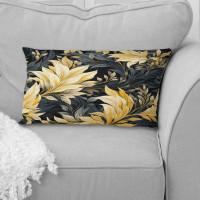 East Urban Home Yellow And Blue Tropical Plants Pattern I - Tropical Printed Throw Pillow