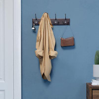 House of Hampton Wall Mounted Coat Rack, Hook Rack With 4 Tri-Hooks, For Clothes, Keys, Hats, Purses, In The Entryway, B