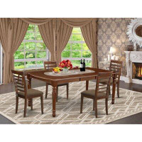 Alcott Hill Annmarie 5 - Piece Extendable Rubberwood Solid Wood Dining Set