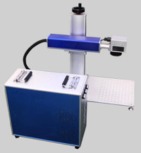 .50W Optical Fiber Marking Engraver Machine Metal Acrylic PVC 150mmx150mm Area Rotary Axis 130097