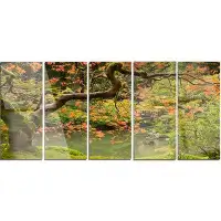 Design Art 'Japanese Garden Fall Season' Photograph Multi-Piece Image on Metal