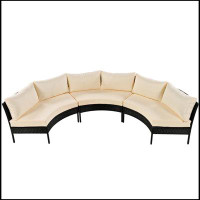 Latitude Run® U_STYLE Patio Furniture Set, 3 Piece Curved Outdoor Conversation Set, All Weather Sectional Sofa