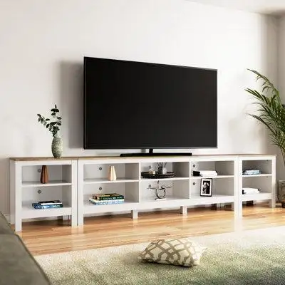 Ebern Designs Classic 10 Cubby Tv Stand For 110 Inch Tv Entertainment Centre White