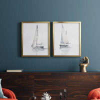 Beachcrest Home Alfhild Misty Harbor I Premium Framed Canvas - Ready To Hang