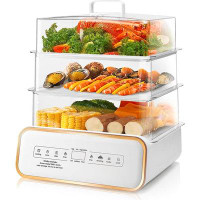 SUSTEAS SUSTEAS Food Steamer For Cooking - 17QT Vegetable Steamer With 24H Booking & 60Min Timer, Electric Steamer With