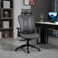 Office Chair 27.6" W x 26" D x 50.4" H Grey
