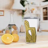 East Urban Home Yellow Rock Plastic Tumbler With Straw