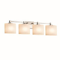 Ebern Designs Fusion Collection - Tetra 4-Light Bath Bar - Oval Shade - Brushed Nickel - Opal - E26