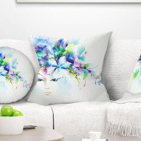 Made in Canada - East Urban Home Floral Woman with Flowers Pillow