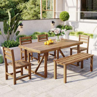 Loon Peak Acacia Wood Outdoor Patio Table and Chair Set