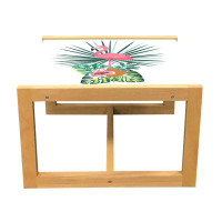 East Urban Home East Urban Home Exotic Coffee Table, Tropical Composition With Flamingo Pineapple Monstera Leaves And Am