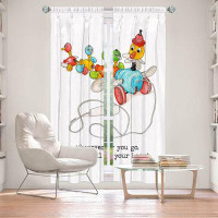 East Urban Home Lined Window Curtains 2-panel Set for Window Size 80" x 82" Marley Ungaro Toys Ducks All Your Heart