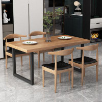 Hokku Designs Modern simple iron art solid wood home rectangular dining table sets