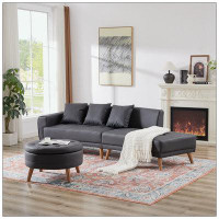 George Oliver 107" Contemporary Sofa Stylish Sofa Couch