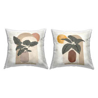 East Urban Home Geometric Potted Plants Printed Throw Pillow Design By Janet Tava (Set Of 2)