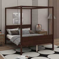 Red Barrel Studio Kevonte Queen Size Canopy Platform Bed with Headboard and Footboard