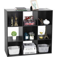 Latitude Run® 9 Cube Storage Organizer Shelf With 5 Removable Back Panels Freestanding 3-Tier Open Wood Bookshelf For Ho