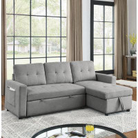 GZMWON Sleeper Sofa Bed, Reversible Sectional Couch With Storage Chaise And Side Storage Bag-31.08" H x 78.58" W x 49.08