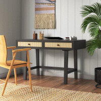 Birch Lane™ Lilibeth Solid Wood Desk with Built in Outlets