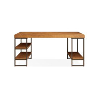 Fit and Touch 59.06" Nut-Brown Rectangular Solid Wood desks