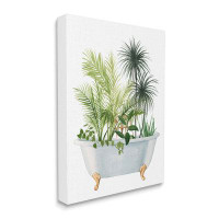 Latitude Run® Mixed Plant Leaves Antique Bathroom Tub by Grace Popp - Wrapped Canvas Graphic Art