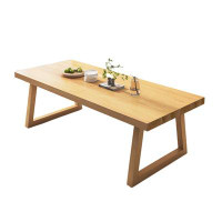 Hokku Designs Nordic Simple Modern Wood Colour Solid Wood Rectangular Home Log Dining Table,No Chairs.