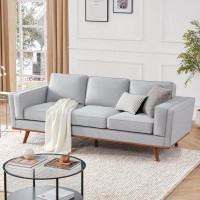 George Oliver 87.76" Square Arm Upholstered Sofa