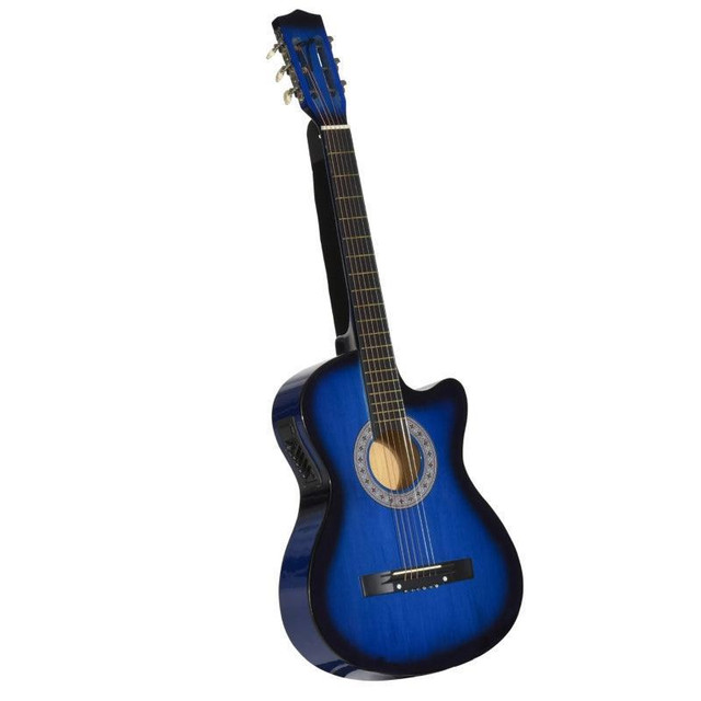 38 INCH FULL SIZE CLASSICAL ACOUSTIC ELECTRIC GUITAR PREMIUM GLOSS FINISH WITH STRINGS in Toys & Games - Image 3