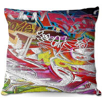 Ebern Designs Rowberrow Couch Graffiti 3 Square Pillow Cover and Insert