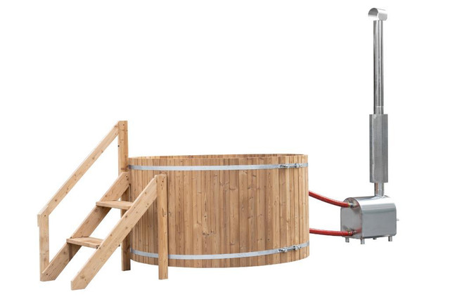 NEW THERMO PINE OUTDOOR HOT TUB & EXTERNAL WOOD HEATER SOT1810 in Hot Tubs & Pools in Regina