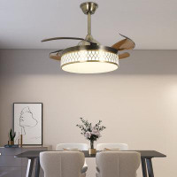 Wrought Studio 42-Inch Ceiling Fan Reversible LED Light 6 Speeds With Remote Control