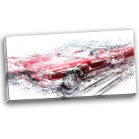 Design Art Red Low Rider Convertible Graphic Art on Wrapped Canvas