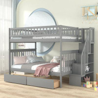 Harriet Bee Envie Full over Full 2 Drawer Standard Bunk Bed with Shelves by Harriet Bee
