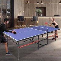 WOBON 8ft Table Tennis Table Foldablewith Net,2 Table Tennis Paddles and 3 Balls