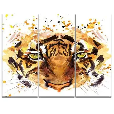 Made in Canada - Design Art Eyes with Fire - 3 Piece Graphic Art on Wrapped Canvas Set