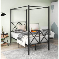 GZMWON Metal Canopy Bed Frame